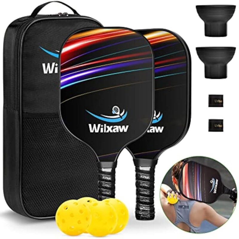 Streaked Neon Print Paddle Pickleball Kit